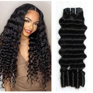 🖤 Deep Wave Human Hair Bundle Quick Weave // Natural Black